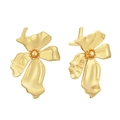 Orecchini a fiore in ottone placcato oro minimalisti con trama concava irregolare - Rame Placcato Oro 18K / Oro
