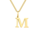 Polished gold-plated stainless steel chain necklace featuring a minimalist letter M pendant - Letter M / Gold