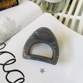 Minimalist dark gray translucent resin hair claw clip for high ponytail styling - Medium (approx. 6cm) / Light Silver Grey