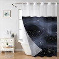 Dettaglio della tenda da doccia impermeabile con occhielli in metallo e fiori - SYL-3 Rosa Astratta (Solo Tenda da Doccia) / 181x188cm