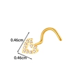 Gold plated titanium heart nose stud with sparkling cubic zirconia pavé inlay - Heart Zirconia Style (T2556-1#) / Gold
