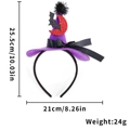 Purple wizard hat headband for Halloween with crescent moon and black bat accents - Red Moon Bat Witch Hat