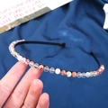6mm natural crystal raw stone headband with black wire and brown quartz beads decoration - 6mm Red Flower Stone/Jasper