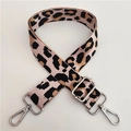 Verstellbarer Nylon-Schultergurt mit buntem Leopardenmuster und silbernen Schnallen - Rosa Silberne Schnalle