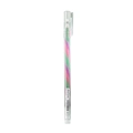 Rainbow gel pen with 1.2mm glitter ink and clear barrel featuring multi-color gradient - Glitter Style - Pink+Purple+Green
