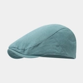 Detail view of the stitching and twill cotton texture on a classic teal flat cap - Adjustable / Aqua
