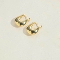 Élégantes boucles d'oreilles créoles dorées en forme de U avec finition polie brillante - Plaqué or 14K forme en U large / Doré