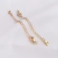 14K gold plated jewelry extender chain with lobster clasp and heart pendant accessory - 14K Gold Plated Vertical Hollow Heart