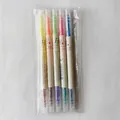 Lot de 5 surligneurs à double pointe avec 10 couleurs et pointes de 3,8 mm inclus - Lot de 5 pièces 10 couleurs