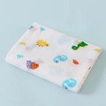 Soft double-layer cotton muslin swaddle blanket with colorful dinosaur prints for infants - Small Dinosaur