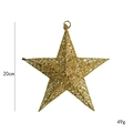 20cm golden glitter hollow star ornament with hanging loop for Christmas decor - 20cm / Gold