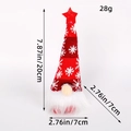 Christmas light-up sequin gnome with red knit hat and snowflake pattern, 20cm height - Red Forest Man Doll with Light