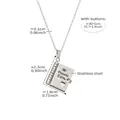 Collana con ciondolo a libro inciso placcata oro 18k con specifiche di peso e misura - Color Acciaio Stile Figlia Spagnola (RP022)