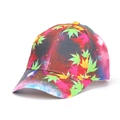 Tie-dye baseball cap featuring colorful galaxy print and vibrant maple leaf patterns - Maple Leaf Galaxy Print Style (27#)