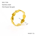 Detailansicht des 5mm breiten, 18k vergoldeten Herzkettenrings aus Edelstahl mit Maßen - Herzkette Offener Stil (1104)