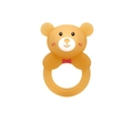Funny amber silicone baby pacifier with a cute bear head shape and an easy-grip handle - Bear Rattle Teether / Nano Color