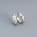 Orecchini in argento 925 con motivo geometrico a rombi e zirconi scintillanti - Oro Bianco