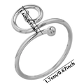Detail view of adjustable spiral 304 stainless steel ring with dimensions 1.4cm and 1.7cm - Silver
