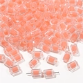 Cylindrical acrylic beads with peach pink core for DIY handmade jewelry and necklaces - Peach Core Transparent Cylindrical (50pcs)