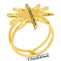 Detail van de 18K vergulde zonnering met 1,9cm diameter en verstelbare ringband - Goud