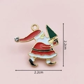 Cartoon Santa Claus Christmas alloy pendant with white rhinestone for DIY jewelry making - 2858 Rhinestone Santa