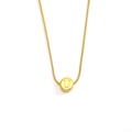 Gold stainless steel snake chain necklace featuring a minimalist letter U round pendant - Letter U