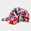 Detailed close-up of Union Jack graffiti print baseball cap with retro distressed finish - Adjustable / Vintage Distressed Union Jack (1#)