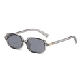 Modische quadratische Sonnenbrille fuer Damen und Herren, kleiner grauer Rahmen Stil. - Graue Sonnenbrille / Transparentes Grau