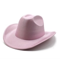 Detail shot of the sparkling pink glitter texture on this festive western cowboy party hat - M(56-58cm) / Pink