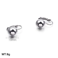 Orecchini a sfera in acciaio inossidabile argento, diametro 10 mm, peso di 9 g - 10mm Argento Stile Chiusura a Scatto