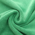 Thick mint green microfiber car drying towel with ultra-absorbent coral velvet texture - Dark Green