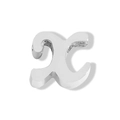 Polished silver mirror finish stainless steel lowercase letter X bead charm accessory - Lowercase x / Steel
