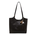 Borsa tote in pelle morbida marrone scuro con ciondolo da baseball e tracolla regolabile - Con Ciondolo / caffè