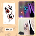 Luminous Halloween eyeball temporary tattoo Hi-211 with horn and blue glow effect - Hi-211 Bloodshot Eyeball