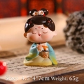 Traditional Tang Dynasty lady figurine in yellow dress holding a golden bowl ornament - Large Go Chess Style