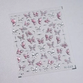 Adesivi per unghie con farfalle rosa e argento ed effetto glitterato M-663 - Farfalla Glitterata Rosa (M-663)