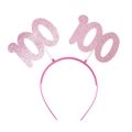 Rosa Glitzer 100 Tage Party Haarreif mit Federn für Kinder Haarschmuck Kopfschmuck - Rosa