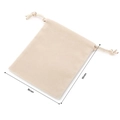 Microfiber velvet drawstring jewelry pouch with detailed dimensions 86mm x 96mm - Beige Small (KQP350-K) / 86mm x 96mm