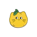 Cute enamel pin badge featuring a creative cartoon yellow cat and lemon combination design - Lemon Cat
