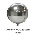 Silver 10-inch 4D aluminum foil balloon with a metallic mirror finish for party decor - 10 Inch 4D Balloon / Silver