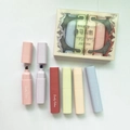 6-color mini pill highlighter pen set with pastel shades and a plastic storage box - Splendid Color PVC Box