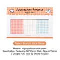 Cute bear cartoon grid sticky notes set with 90 sheets for planners and memos - 5# Snow on Peach Branch