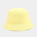 Minimalist light yellow cotton canvas bucket hat for sun protection in a plain finish - M (56-58cm) / Yellow