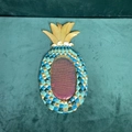 Pineapple jewelry display stand in pink and gold with a velvet background - Purple Gold Sequin Pineapple Decor