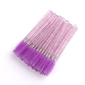 Disposable purple fiber mascara wands with sparkling crystal handles for eyelashes - Crystal Purple Handle Purple Head