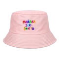Cappello da pescatore rosa in cotone con ricamo arcobaleno Mañana Sera Bonito - Taglia unica / Rosa