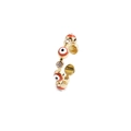 Bohemian gouden open ring met rood email en fonkelende accenten van zirkoon - Rood