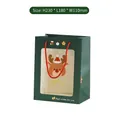Dark green Christmas gift bag with deer print and transparent window 230x180x110mm - Reindeer Green Medium