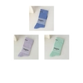 Three-pack of mid-calf cotton socks in light blue, lavender purple, and mint green - 3 Pairs-Light Blue+Light Purple+Light Green