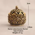Mini-Lotus-Räuchergefäß aus Messing, 3x2,9 cm, mit detailliertem mehrlagigem Blütenblatt-Design - Großer Lotus-Weihrauchbrenner